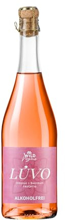 Wild Virgins Alkoholfrei LÚVO Pink Label Hibiskus x Basilikum | Brennerei Wild, 0% Vol., Alkoholfreier Streuobstwiesen-Secco, Fruchtig-süß, Florale Noten, Handgefertigt, Made in Germany
