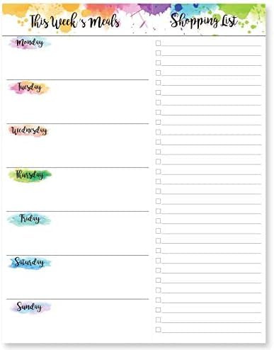 Weekly Meal Planner - Undated Magnetic Notepads with Grocery List, 7 x 9, 52 Weeks, Meal Planning Pad for Refrigerator Door with Tear-Off Shopping List, Hanging Food/Menu Organizer Notepad