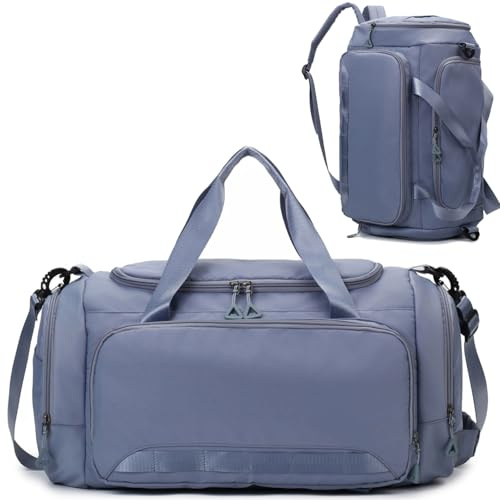 Sporttasche Damen Herren Reisetasche, SUNYBLIS Sporttaschen 40L mit Schuhfach Nassfach Sportrucksack Wasserdicht Trainingstasche mit Rucksack Weekender Handgepäck Travel Gym Tasche Duffle Bag