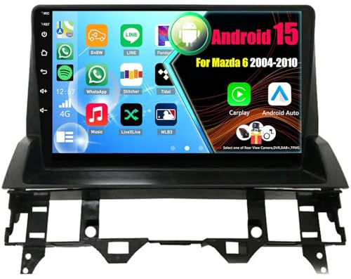 Radio de Coche 2 DIN para Mazda 6 2004-2010 Autoradio Android 15 con Wireless Carplay Android Auto WiFi Bluetooth GPS(8Core(8+256GB))
