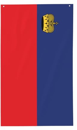 Flagge von Liechtenstein, dekorative Outdoor-Flagge, 90 x 152 cm, vertikales Polyester-Banner