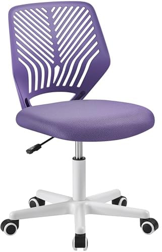 Yaheetech Sedia Ufficio Scrivania Senza Braccioli Regolabile Viola Chiaro
