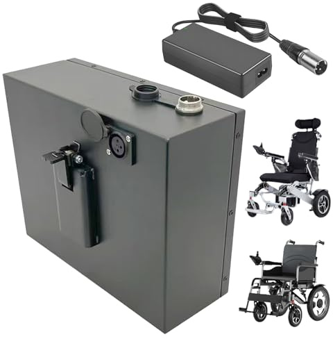 SSCYHT Lithium Battery 24V Electric Wheelchair Battery 20Ah Mobility Scooters Batteries 30Ah Rechargeable Batteries Integrated BMS Protection Board with Charger and Buckle,24V12Ah