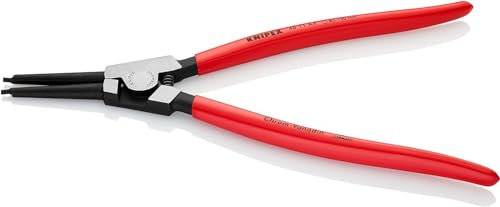 Knipex Pinza per Anelli di Sicurezza per Anelli di Sicurezza Esterni Su Alberi Bonderizzata Nera, Rivestiti in Resina Sintetica 320 Mm (Confezione Self-Service/Blister) 46 11 A4 Sb