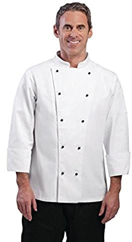 Whites Chefs Clothing Chicago Long Sleeve Chef Jacket, White XS | Commercial-grade uniform style ensures a professional look for busy kitchen staff and culinary professionals.