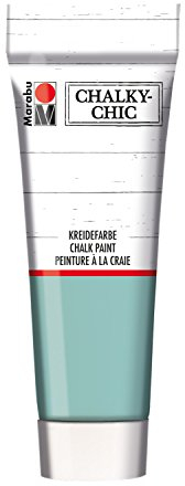 Marabu 02610050148 - Chalky Chic lagune 100 ml, super deckende, matte Kreidefarbe auf Wasserbasis, cremig, zum Rollen, Streichen und Tupfen auf Holz, Metall und Kunststoff, Used Look Effekt