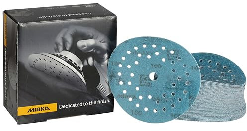 Mirka Galaxy papel de lija epoxi 125mm velcro grano 100 para el lijado de resina epoxi, madera, epoxi, rivertable / 50 unidades discos de lijado