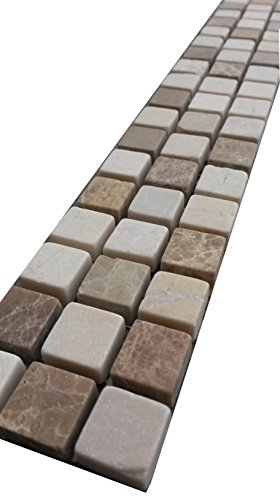 Estile Mosaico B521 Frise pour carrelage, pierre naturelle, mosaïque, 30 x 5 cm, pour plinthes, salle de bain