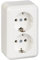 Elso 395404 AP-Steckdose 2fach 16A CONTURA reinweiss Steckd. 2-Fach.16A.SKL Con rw