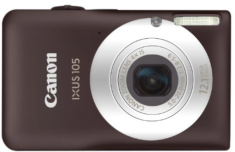 Canon IXUS 105 Digitalkamera (12 MP, 4-fach opt. Zoom, 6,9cm (2,7 Zoll) Display, bildstabilisiert) braun
