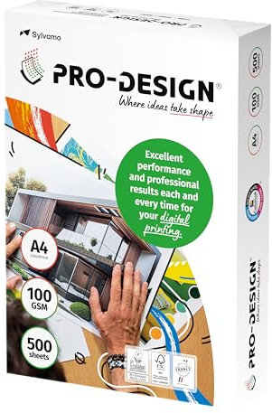 Papyrus Prodesign Druckerpapier 500 Blatt weiß 100 g, A4, 21 x 29,7 cm, 5 Stück