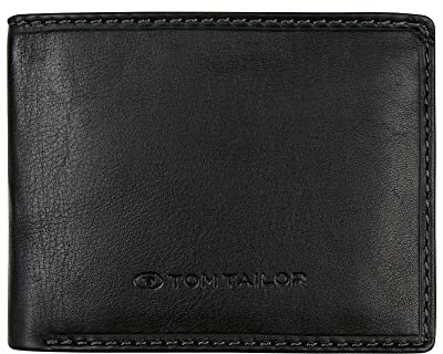 TOM TAILOR Lary Herren Geldbörse RFID Querformat Leder Mittelgroß Schwarz