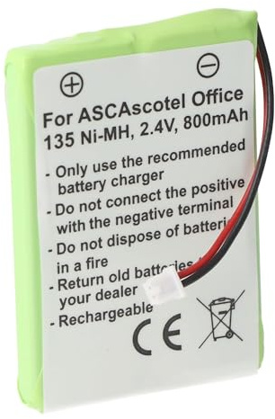 ASCOM ASCOTEL Office 135 Akku als Nachbau Akku von AccuCell mit 800mAh
