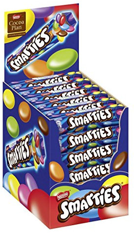 Nestlé SMARTIES, bunte Schokolinsen, ideal für Kindergeburtstage, ohne künstliche Farbstoffe, Großpackung für kleine Naschkatzen, 36er Pack (36 x 38 g)