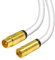 Sterndiscount 12m Antennenkabel Koaxial 5-Fach Geschirmt 135dB HDTV Full HD UHD 4K TV-Stecker (Gerade) Zu TV-Buchse Fernsehkabel DVB-C DVB-T2 Radio DAB - Weiß