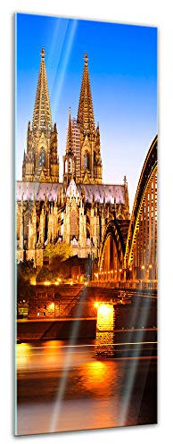 Glasbild - Kölner Dom - Deutschland - 30x90 cm - Deko Glas - Wandbild aus Glas - Bild auf Glas - Moderne Glasbilder - Glasfoto - Echtglas - kein Acryl - Handmade
