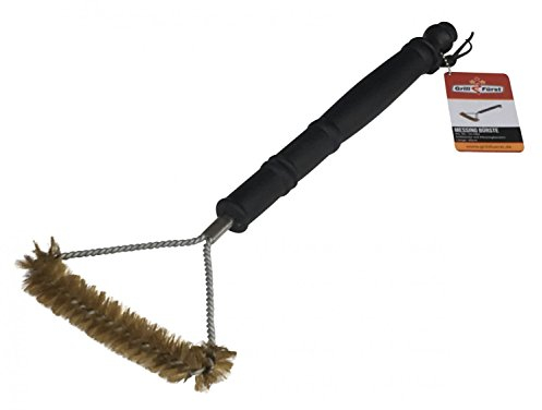 Grillfuerst Grillbürste mit Messing Borsten 39,5 cm - Grill Reinigungsbürste für Grillrost, Grillrost Bürste mit breitem 3-seitigen Bürstenkopf