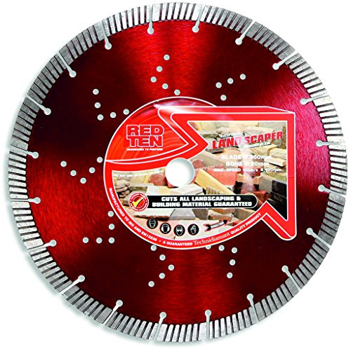Dart Red Ten Ultra LMI-15 Landscaper Multipurpose Diamond Blade 350Dmm x 20B - Diamond Angle Grinder Blades - Grinder Cutting Discs for Air Cut Off Tool - GrinderBlade Concrete Tools Essential