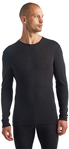 Icebreaker - Herren 175 Mittelschweres Everyday Top - Langarm Rundhals T-Shirt - 100% Merinowolle Basisschicht - Black, M