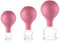 Pulox Lot de 3 pots en verre Rose