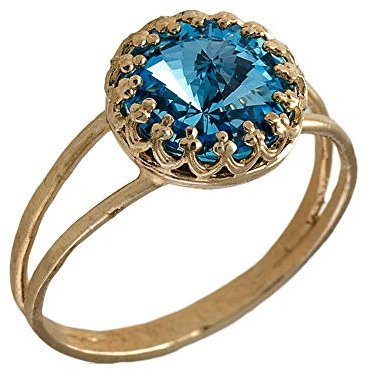 Benutzerdefinierte Aquamarin Ring Silber Cocktail Ring März Birthstone Gold Aquamarin Ring (Aquamarine - Gold)