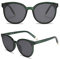 SOJOS Rotondi Occhiali da Sole Donna Moda Vintage Specchiati SJ2057 Montatura verde trasparente/lente grigia