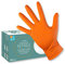 ASAP T-Grip ORANGE Gants jetables en nitrile sans poudre, 8,5g DIAMANT texturé - Boîte de 50 (L)