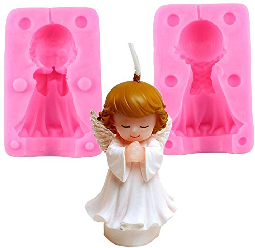 Stampo Silicone Angelo Bambino Che Prega Bomboniere Battesimo Neonati Diviso Due Parti Stampino Uso Artigianale Idea Regalo Natale Compleanno