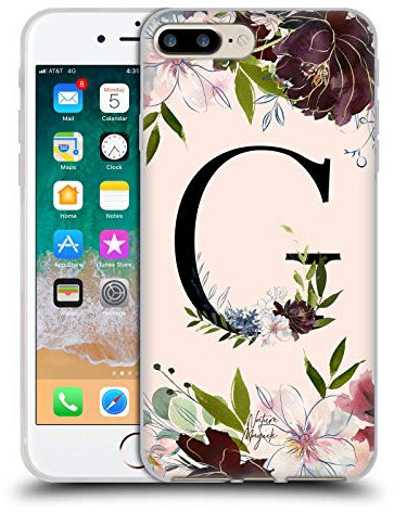 Head Case Designs Offiziell Offizielle Nature Magick Buchstabe G Rose Gold Flowers Monogram 1 Soft Gel Handyhülle Hülle kompatibel mit Apple iPhone 7 Plus/iPhone 8 Plus
