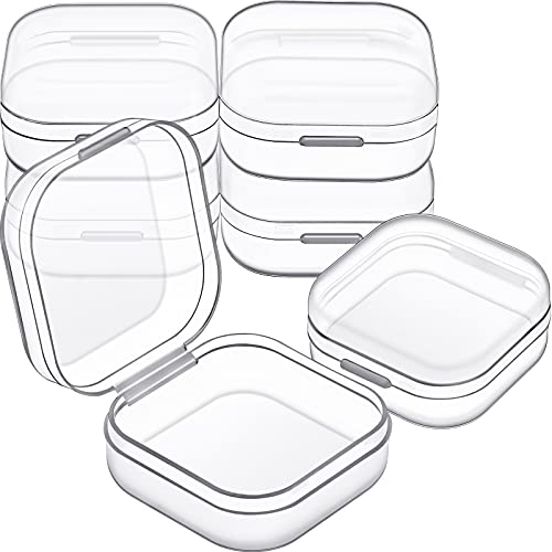 Jetec 6 Stücke Mini Kunststoff Klar Perlen Aufbewahrung Behälter Box zum Sammeln Kleinen Gegenständen, Perlen, Schmuck, Visitenkarten, Spielstücken, Handwerk (1,37 x 1,37 x 0,7 Zoll)