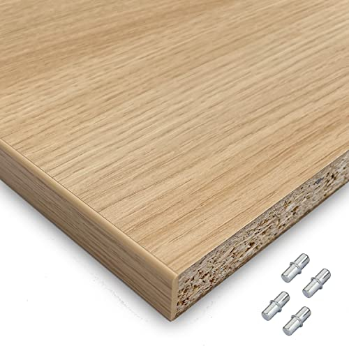 X57 Einlegeboden Regalboden Holzboden 19mm nach Wunschmaß max. 700mm breit x 600mm tief Zuschnitt Anfertigung 2mm Umleimer ABS Kante (Eiche)