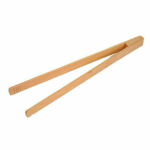Vision4ever 30cm Bamboo Wood Toast Tong Wooden Toaster tweezer Salad Serving Barbeque