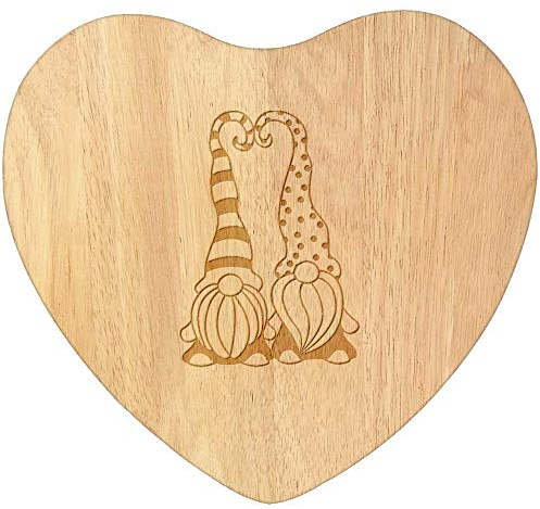 Azeeda 'Gonk Couple' Wooden Heart Shaped Chopping/Cutting Board (WB00052339)