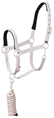 HORZE Bari Halfter & Führstrick Set, Rosa, F
