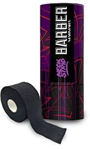 barber marmara Halsschutzkrause Schwarz - Friseur Halskrause Einweg 1 Stange - 5 Rollen je 100 Blatt | Neck paper Black | Friseurbedarf Halskrepprollen | Boyunbandi Sihah | Neck Strip