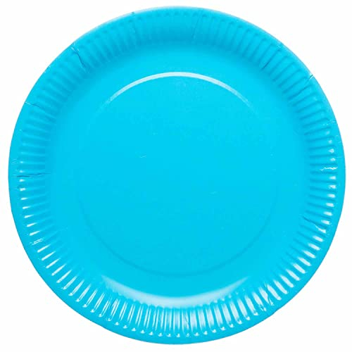 Amscan 9915400-210-66 - Bright Blue Eco-Friendly Recyclable Paper Party Plates - 8 Pack