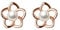 Reffeer Ohrstecker aus massivem 925er-Sterlingsilber, kleine Perlen-Blume, Ohrstecker für Damen Ohrringe, einzigartige zierliche Blumen-Ohrstecker (C-Roségold)