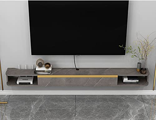 Floating Tv Stand Cabinet,Open Shelf Wooden Multimedia Storage Shelf, for Storing DVD Blu-Ray Player Satellite TV Box Cable Box/Gray / 101cm
