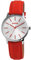 Raptor Sunny Damen-Uhr Leder Dornschließe analog Quarz RA10214 (rot silberfarbig)