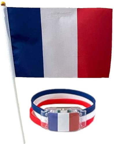 Coupe du Monde 2022 - Bracelet lumineux et drapeau miniature aux couleurs de la France