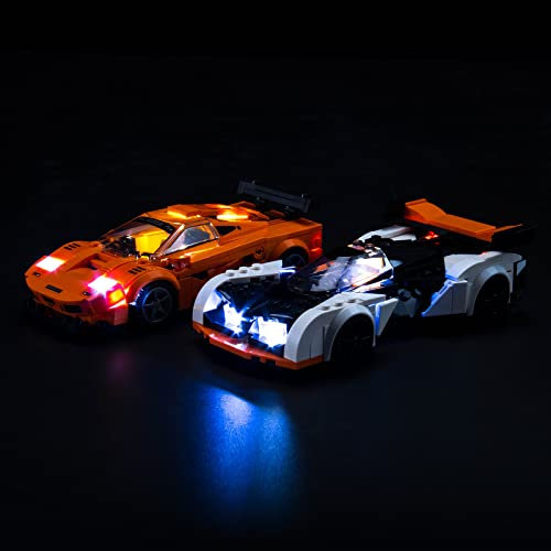 LocoLee Led Licht Set Kompatibel mit Lego McLaren, Led Beleuchtungs Set Compatible with Lego 76918 Speed Champions McLaren Solus GT and McLaren F1 LM - Nur Lichter Set, Kein Modell