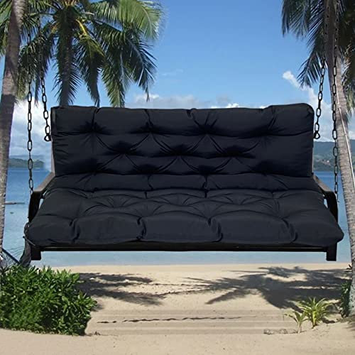 LiveGo Garden Bench Cushion 2/3/4 Seater Soft Outdoor Waterproof Patio Lounger Bench Swing Hammock Pad with Backrest (120 * 100 * 10CM, Black)