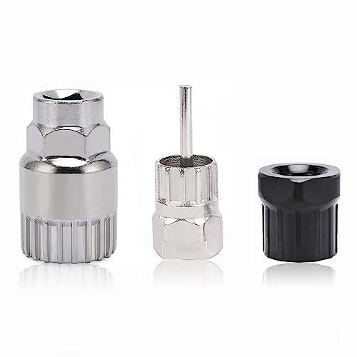 Kurbelabzieher Fahrrad, 3er Set Kassetten-/FW-Entferner für Scheibenrotor/HG,Schlüssel Fahrrad Tretlager Werkzeug Set,12/20 Zähne Fahrrad Innenlagerschlüssel Zahnkranz Werkzeug Pedalabzieher Reparatur