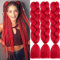 Xtrend 3Packs 24 pouces Red Jumbo tressage Extensions de cheveux pour les femmes haute température Kanekalon tressage cheveux pour Twist Crochet Box tresses (3Packs, rouge#)