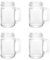 Uxcell Mason Jar Shot Glasses with Handles, 4Pcs 40ml/1.5 OZ Reusable Mini Mason Shooter Glass for Wedding Party Favors Home Bar Drinks Shot Favors Desserts
