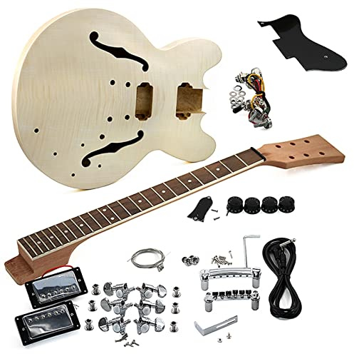 Fachmann E-Gitarren-Bausatz Dot Jazz-Gitarren-Ahorn-Sperrholz-Rückseiten-Fertigungszubehör-Kit Für Anfänger Selbstbau Gitarrenkit