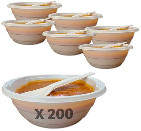 Table'Colors Bols chaleur 67 cl en plastique réutilisable avec anses (200, 67 cl)