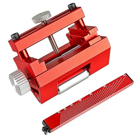 Runioney Knife Sharpener Woodworking Fixed Angle Sharpener Grinding Machine with Chisel Red