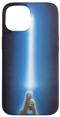 Star Wars Luke Skywalker blaues Lichtschwert schwarz Hülle für iPhone 15