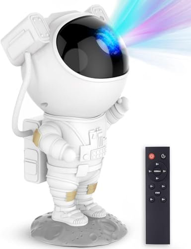 Mooyran Astronaute Projecteur Galaxie, Projecteur ciel etoile avec Minuterie et Télécommande, Veilleuse Astronaute, Chambre à coucher Plafonds Veilleuse etoile Projection, cadeau pour enfants adultes
